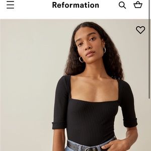 Reformation black Leanne Top size small